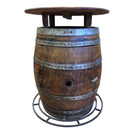 Vintage Oak Wine Barrel Bistro Bar Table
