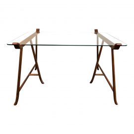 Vintage Glass + Carved Wood Table