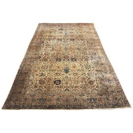 Antique Handwoven Wool + Silk Area Rug - 9′8″ × 17′1″. Original Price: $25,288