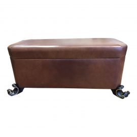 Custom Canova Storage Leather Ottoman. Original Price: $6,983