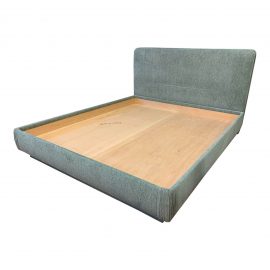 California King Kroll Furniture Custom Cyan Upholstered Bed Frame