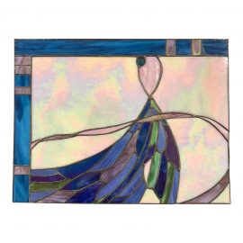 Tiffany-Style Stain Glass Rectangular Wall Panel