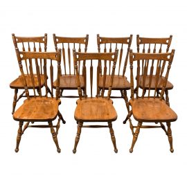 Ethan Allen Peg Windsor Dining Chairs- Set of Six