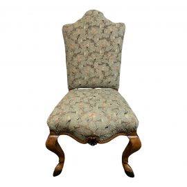 Antique Clove Hoof Chair With Metallic Embroidered Upholstery
