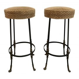 Antique French Bar Stools - a Pair