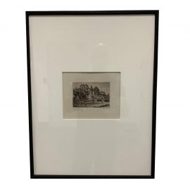 Custom Framed Signed Architectural Etching From Germany