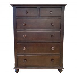 Traditional Oak Veneer Highboy in Espresso Finish