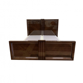 California King Giorgio Monte Carlo Collection Curly Sycamore + Chrome Finish Bed Frame. Original Price: $12,900