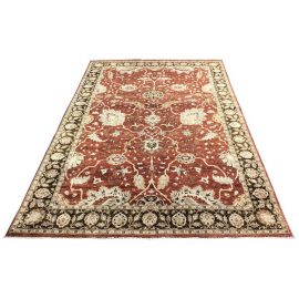 Traditional Persian Rust and Ivory and Brown Area Rug - 6′2″ × 9′4″