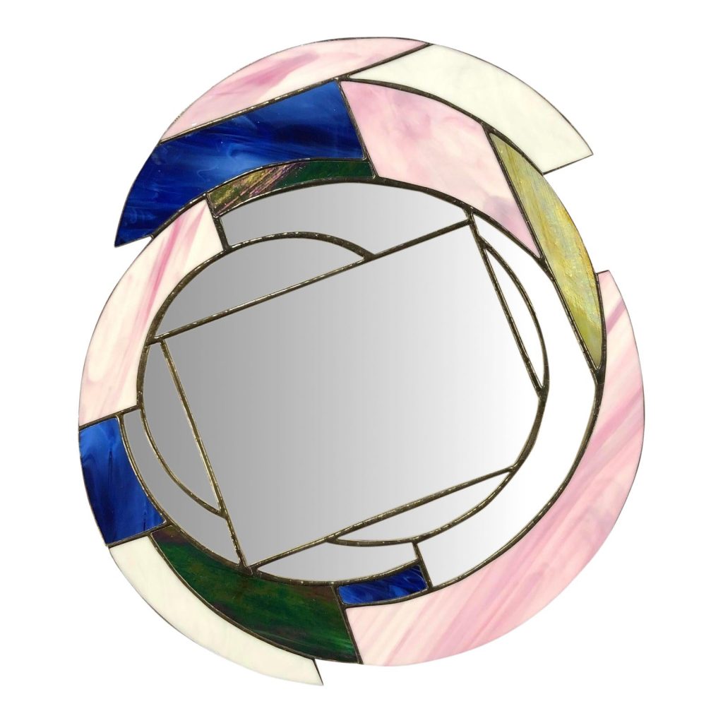 TiffanyTeknik Contemporary Stained Glass Wall Mirror Design Plus Gallery