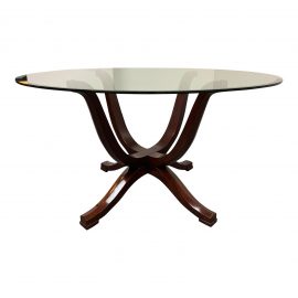 Z-Gallerie Glass Top Table + Pedestal Base