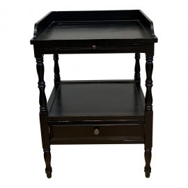 Black Side Table & Drawer + Pullout Shelf