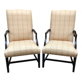 Ethan Allen Martha Washington Arm Chairs, a Pair. Original Price: $1,800