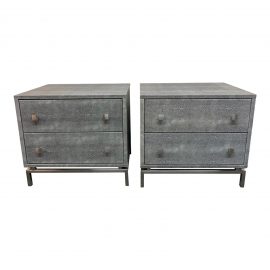CB2 Faux Shagreen Nightstands, a Pair. Original Price: $999