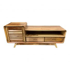 Reclaimed Salvage Wood Mid Century Style Media Unit