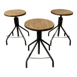 Rejuvenation Industrial Adjustable Stools- Set of Three. Original Price: $1,347