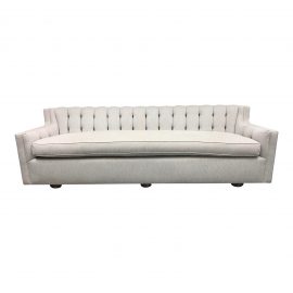 Custom Tufted Shell Slope Arm Sofa. Original Price: $4,000