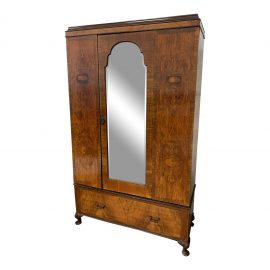 Early-20th Century Modular Wood + Mirrored Armoire
