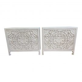 Anthropologie Lombark Three Drawer White Wash Dressers - a Pair. Original Price:  $2,000