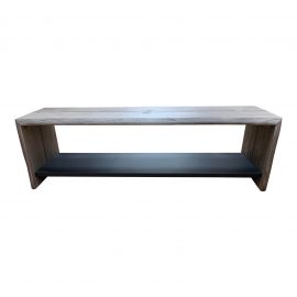 Crate & Barrel Yukon Gray Bench + Shelf. Original Price: $800