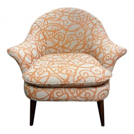 Room & Board Mid-20th Century Style Orange + Champagne Arm Chair