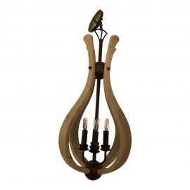 Rustic Style 4-Light Reclaimed + Metal Tear Drop Chandelier