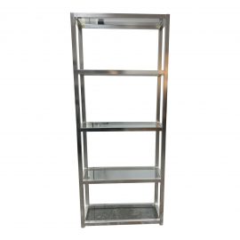 Modern Style Chrome + Glass Etagere