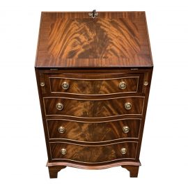 Mid-20th Century English Drop Front Petite Secretary + Key