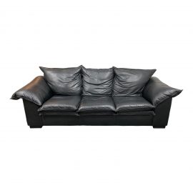 Vintage Leather Factory Black Sofa