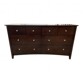 Contemporary Espresso Eight Drawer Dresser