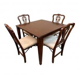 Frontgate Chippendale Folding Table + Four Chair Set