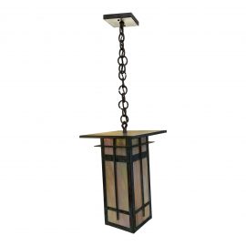 Arroyo Craftsmen Verdigris Finsbury Iridescent Glass Lantern. Original Price: $418