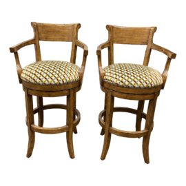 Fremarc Design Veranda Upholstered Swivel Barstools- a Pair