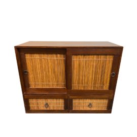 Small Bamboo Sliding Door Cabinet