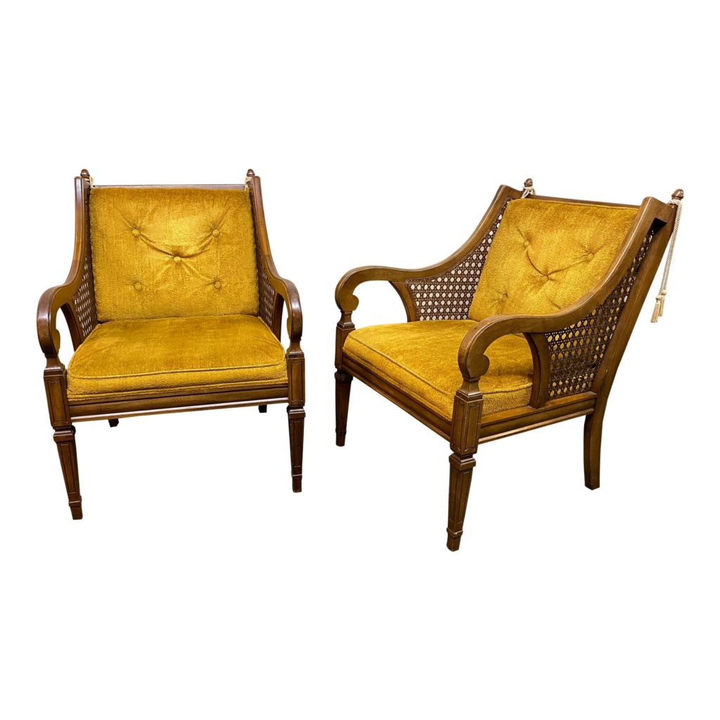 1970s Vintage Statesville Chair Company French Country Scroll Arm