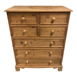 Late-20th Century Solid Pine 7 Drawer Dresser