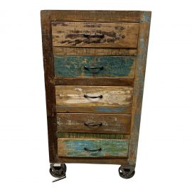 Boho Chic Distressed Five Drawer Dresser