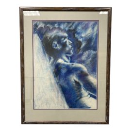 Original Artwork Custom Framed Pastel Figure Drawing