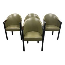 Poltrona Frau Leather Arm Chairs- Set of Four