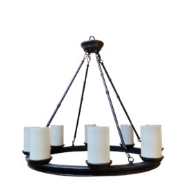 Pottery Barn Veranda Eight Light Round Bronze Chandelier. Original Price: $349