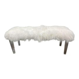 Z Gallerie Gigi Mongolian Fur Bench. Original Price: $1,200