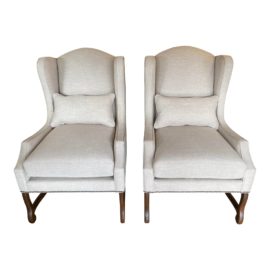 NEW California Sofa Wing Back Arm Chair - a Pair. Original Price: $2,800