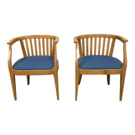 Montina Cherry Garmisch Chairs - a Pair. Original Price: $1,000