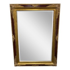 Gold + Burgundy Rococo Style Mirror