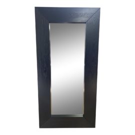 Leaning Black Stained Wood Mirror