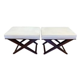 Restoration Hardware Upholstered Westwood Benches- a Pair. Original Price: $478