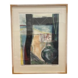 Gretchen Wachs Monotype Titled: "Abstraction With Vase"