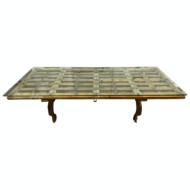 Custom Design Colonial Mexican Door Ox Cart Table. Original Price: $7,500