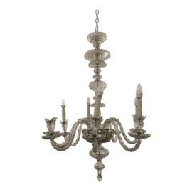 French Twist Glass Eight Arm Chandelier