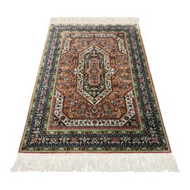 Hand-Knotted Silk Area Rug- 4′1″ × 7′